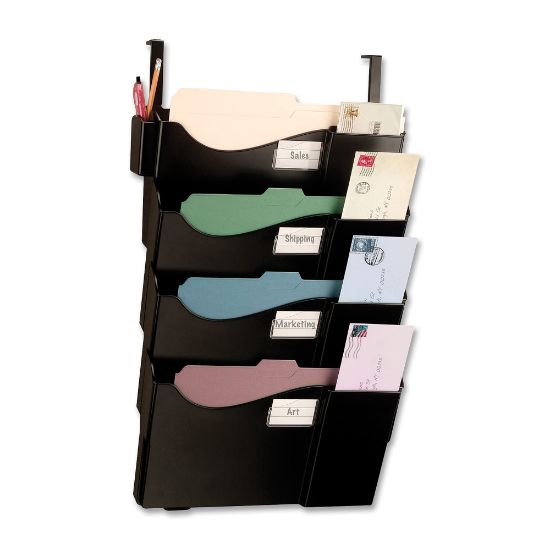 Picture of OIC 4-Pocket Grande Central Filing System With Hangers, Letter Size, Black