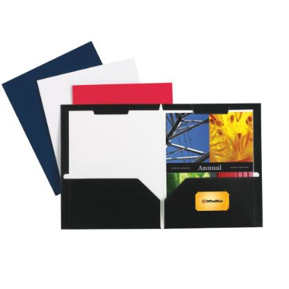 Picture of Office Depot Brand Secure Top 2-Pocket Folders, Black, Pack Of 10