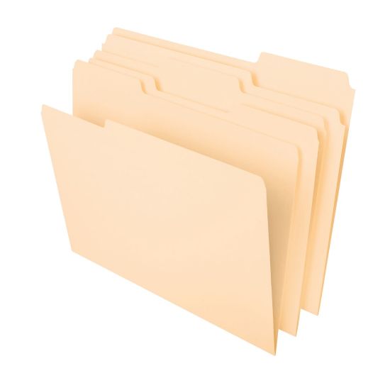 Picture of Office Depot Brand Heavyweight Manila File Folders, 1/3 Cut, Letter Size (8-1/2in x 11in), Manila, Box Of 50 Folders