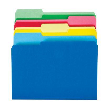 Picture of Office Depot Brand 2-Tone File Folders, 1/3 Cut, Letter Size, Assorted Colors, Pack Of 24