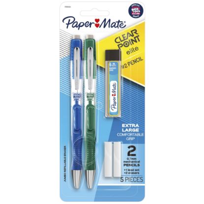 Picture of Paper Mate Clearpoint Elite Mechanical Pencil Starter Set, 0.7 mm, Assorted Barrel Colors, Pack Of 2