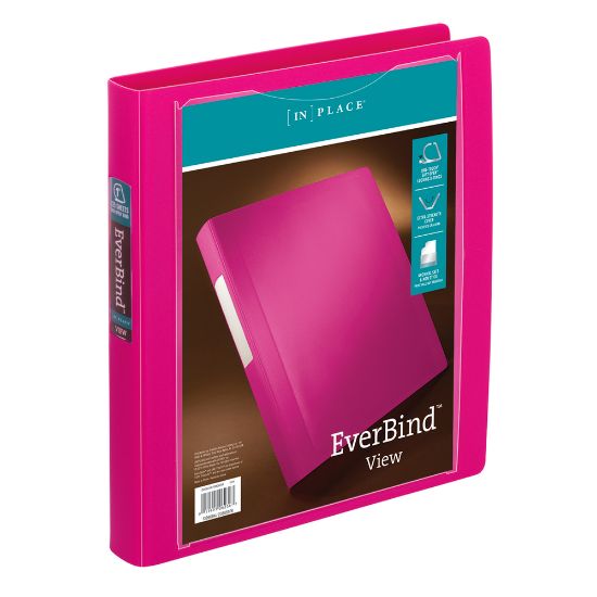 Picture of Office Depot Brand EverBind View 3-Ring Binder, 1in D-Rings, Pink