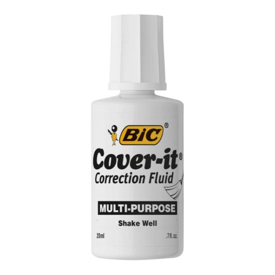 Picture of BIC Cover-it Correction Fluid - 0.68 fl oz - White - Fast-drying - 1 Each