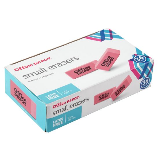 Picture of Office Depot Brand Pink Bevel Erasers, Small, Box Of 36