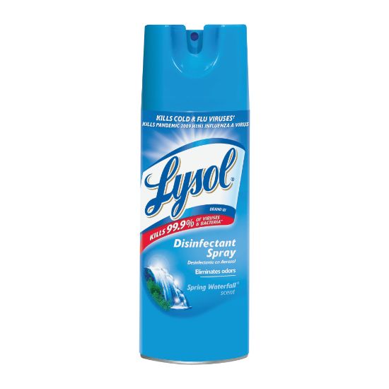 Picture of Lysol Spring Waterfall Disinfectant Spray - Ready-To-Use Spray - 12.5 fl oz (0.4 quart) - Spring Waterfall Scent - 1 Each - Clear