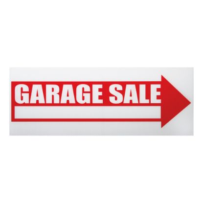 Picture of Cosco "Garage Sale" Sign With Stake Kit, 6in x 17in, Red/White