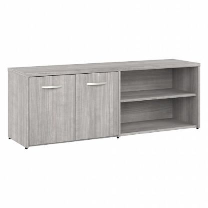 Picture of Bush Business Furniture Hybrid Low Storage Cabinet With Doors And Shelves, Platinum Gray, Standard Delivery