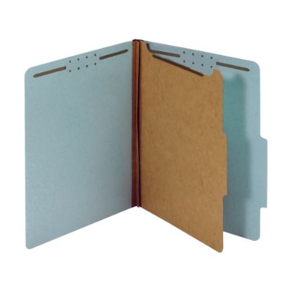 Picture of Office Depot Brand Classification Folders, 1 3/4in Expansion, Letter Size, 1 Divider, 77% Recycled, Blue, Pack Of 5 Folders