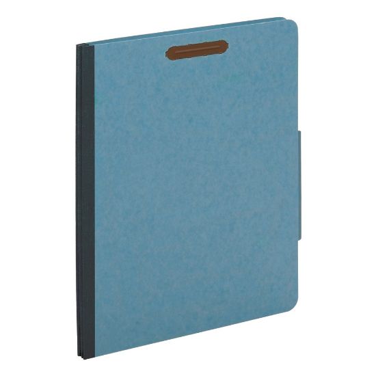 Picture of Office Depot Brand Classification Folders, 2 1/2in Expansion, Letter Size, 2 Dividers, 100% Recycled, Blue, Pack Of 5 Folders