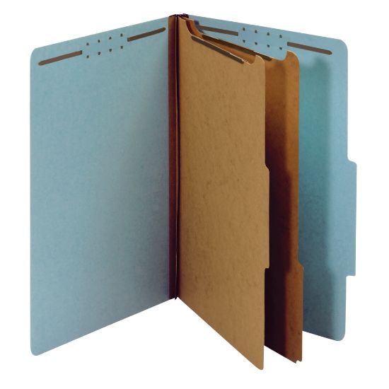 Picture of Office Depot Brand Pressboard Expanding File Folders, 2 1/2in Expansion, Legal Size, 100% Recycled, Blue, Pack Of 5