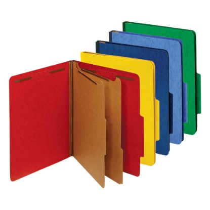 Picture of Office Depot Brand Classification Folders, 2-1/2in Expansion, 2 Dividers, 8 1/2in x 11in, Letter, 83% Recycled, Assorted, Box of 5