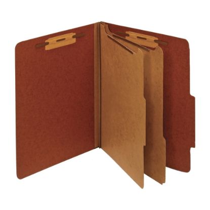 Picture of Office Depot Brand Classification Folders, 2 1/2in Expansion, Letter Size, 2 Dividers, 83% Recycled, Brick Red, Pack Of 5 Folders