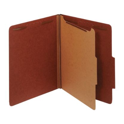 Picture of Office Depot Brand Classification Folders, 1 3/4in Expansion, Letter Size, 1 Divider, 77% Recycled, Red, Pack Of 5 Folders