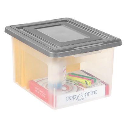 Picture of IRIS File N Stack Plastic Storage Containers With Snap Lids, Case Of 2