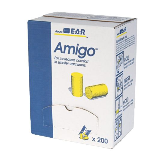 Picture of 3M E-A-R Classic Earplugs, Small, Yellow, Box Of 200 Pairs