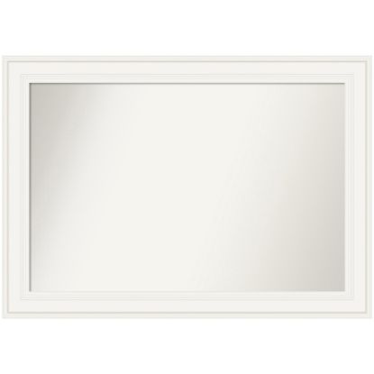 Picture of Amanti Art Non-Beveled Rectangle Framed Bathroom Wall Mirror, 29-1/2in x 41-1/2in, Ridge White