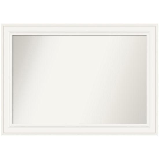 Picture of Amanti Art Non-Beveled Rectangle Framed Bathroom Wall Mirror, 29-1/2in x 41-1/2in, Ridge White