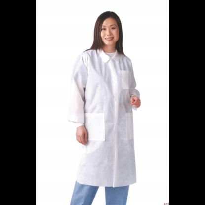 Picture of Medline Multilayer Lab Coats With Knit Cuffs, Small, 10 Lab Coats Per Box, Case Of 3 Boxes