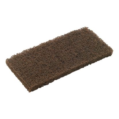 Picture of 3M Doodlebug Pads, Scrub N Strip, 4 5/8in x 10in, Brown, 5 Pads Per Box, Case Of 4 Boxes