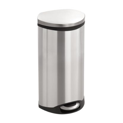 Picture of Safco Stainless Steel Step-On Medical Waste Receptacle, 7.5 Gallons, 26 1/2in x 15in x 13 1/2in, Stainless Steel