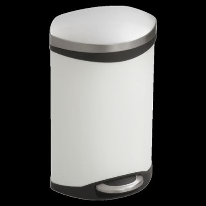 Picture of Safco Hands-Free Step-On Trash Receptacle, 3 Gallons, 12in x 8 1/2in x 17in, White