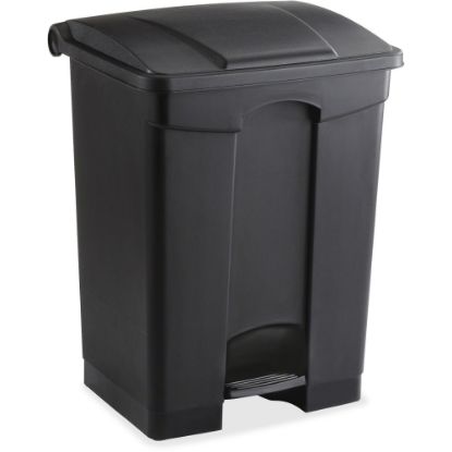 Picture of Safco Plastic Step-on Receptable - 17 gal Capacity - Rectangular - 26.3in Height x 19.8in Width x 16.3in Depth - Plastic - Black