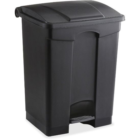 Picture of Safco Plastic Step-on Receptable - 17 gal Capacity - Rectangular - 26.3in Height x 19.8in Width x 16.3in Depth - Plastic - Black