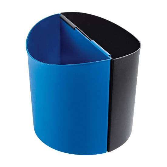 Picture of Safco Deskside Recycling Receptacles, 14 Gallons, 13 1/2inH x 13inW x 8inD, Black/Blue