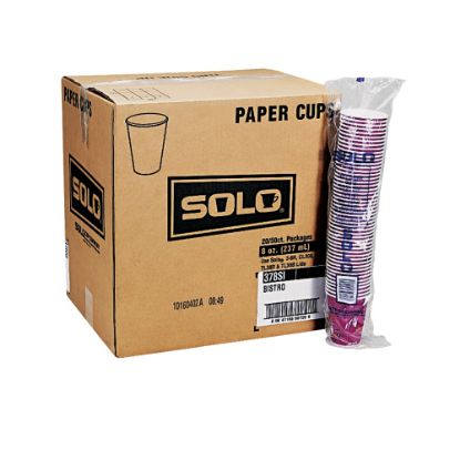 Picture of Solo Cup Bistro Design Hot Drink Cups, 10 Oz, Maroon, Case Of 1,000