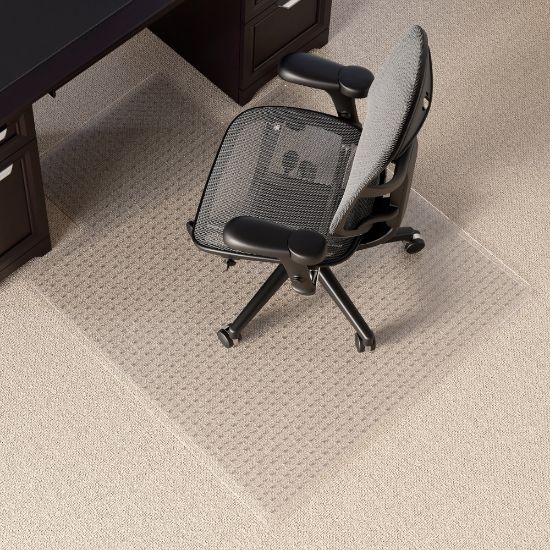 Picture of Realspace Medium Pile Chair Mat, Wide Lip, Ramped Edge, 45in x 53in, Clear