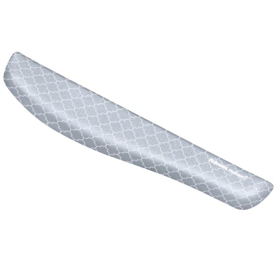 Picture of Fellowes PlushTouch Memory Foam Keyboard Wrist Rest with Microban, 1in H x 18 1/8in W x 3 3/16in D, Lattice Pattern, Gray/White