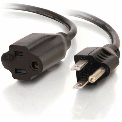 Picture of C2G 3ft Power Extension Cord - 18 AWG - NEMA 5-15P to NEMA 5-15R - 3ft 18 AWG Outlet Saver Power Extension Cord (NEMA 5-15P to NEMA 5-15R) (TAA Compliant)