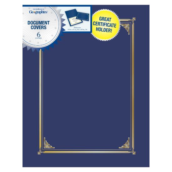 Picture of Geographics 30% Recycled Document Covers, 9 3/4in x 12 1/2in, Navy Blue, Pack Of 6