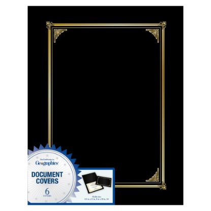 Picture of Geographics 30% Recycled Document Covers, 9 3/4in x 12 1/2in, Black, Pack Of 6