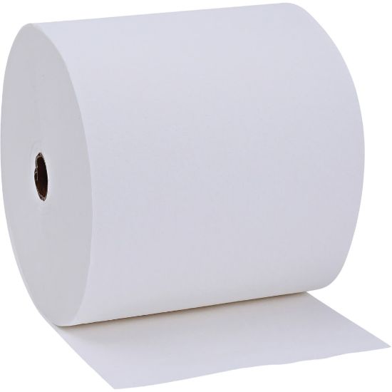 Picture of Genuine Joe Solutions 1-ply Hardwound Towels - 1 Ply - 7in x 600 ft - 0.98in Core - White - Virgin Fiber - 6 / Carton