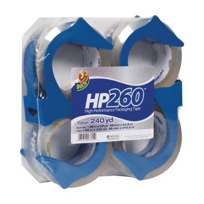 Picture of Duck HP260 Packaging Tape, In Dispenser, 2in x 60 Yd., Clear, Pack Of 4