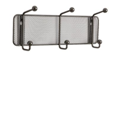 Picture of Safco Onyx Mesh Wall Rack, 3 Double Hooks, Black