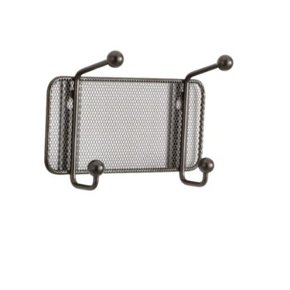 Picture of Safco Onyx Mesh Wall Rack, 2 Double Hooks, Black