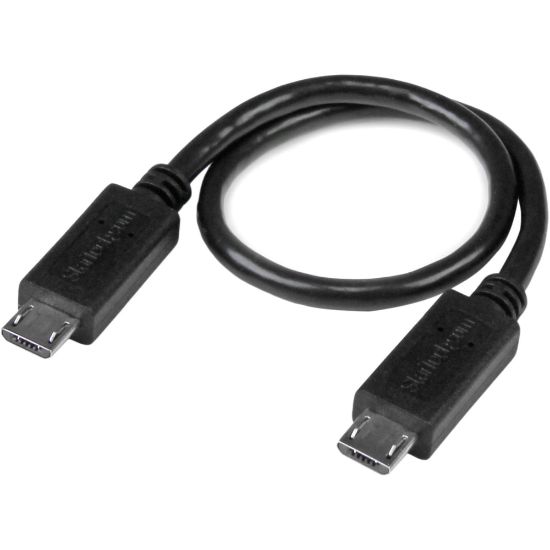 Picture of StarTech.com 8in USB OTG Cable - Micro USB to Micro USB - M/M - USB OTG Adapter - 8 inch