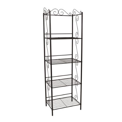 Picture of Monarch Specialties 70inH 4-Shelf Metal Etagere Bookcase With Scroll Motif, Copper