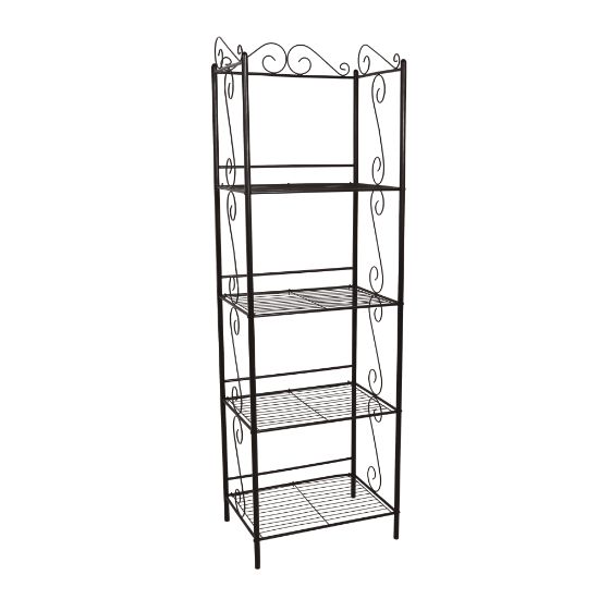 Picture of Monarch Specialties 70inH 4-Shelf Metal Etagere Bookcase With Scroll Motif, Copper