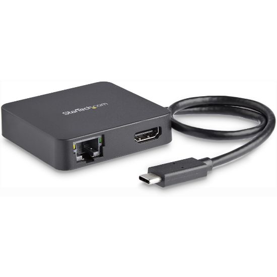 Picture of StarTech.com USB C Multiport Adapter - USB Type C to 4K HDMI / USB 3.0 / Gigabit Ethernet - Powered USB Hub - USB-C to USB Adapter - Add HDMI, Gigabit Ethernet, USB-A, and USB-C ports (5Gbps) to your laptop through a single USB Type C cable