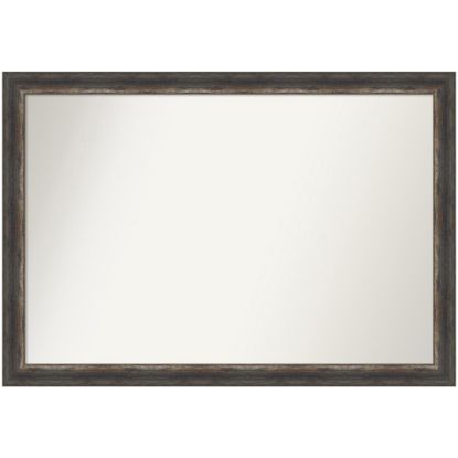 Picture of Amanti Art Narrow Non-Beveled Rectangle Framed Bathroom Wall Mirror, 27-1/2in x 35-1/2in, Bark Rustic Char