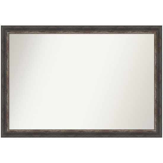 Picture of Amanti Art Narrow Non-Beveled Rectangle Framed Bathroom Wall Mirror, 27-1/2in x 35-1/2in, Bark Rustic Char