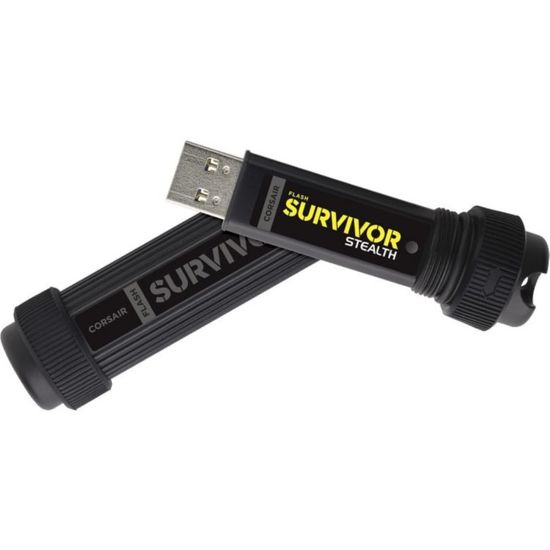 Picture of Corsair Flash Survivor Stealth 128GB USB 3.0 Flash Drive - 128 GB - USB 3.0 - Black - 5 Year Warranty