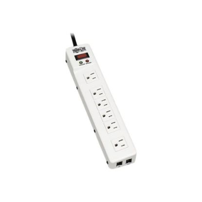 Picture of Tripp Lite Surge Protector Power Strip 120V RJ11 RT Angle 6 Outlet Metal 15ft Crd - Surge protector - 15 A - AC 120 V - output connectors: 6 - white - for P/N: CLAMPUSBLK, CLAMPUSW