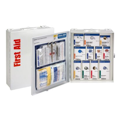 Picture of First Aid Only SmartCompliance Metal First Aid Cabinet,Medium, White, 94 Pieces