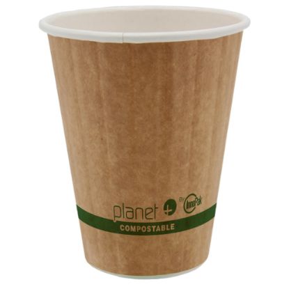 Picture of Planet+ Compostable Hot Cups, Double-Wall, 8 Oz, Brown, Pack Of 1,000 Cups