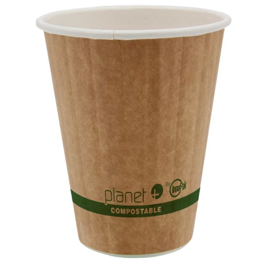 Picture of Planet+ Compostable Hot Cups, Double-Wall, 8 Oz, Brown, Pack Of 1,000 Cups