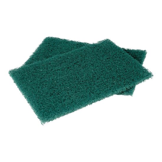 Picture of 3M Scotch-Brite 86CC Heavy-Duty Scouring Pads, 6in x 9in, Green, Pack Of 10 Pads